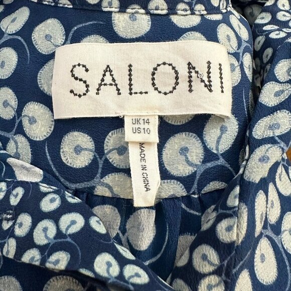 Saloni silk button front trapeze dress - Picture 6 of 10